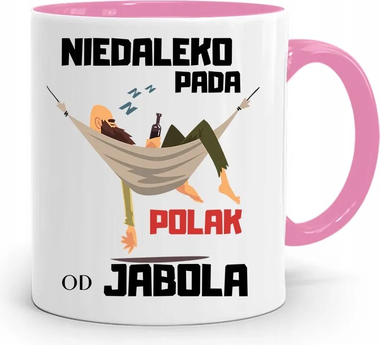 Rózsaszín Vicces Bögre Vicces Nem Messze Esik A Pólus A Fényképen