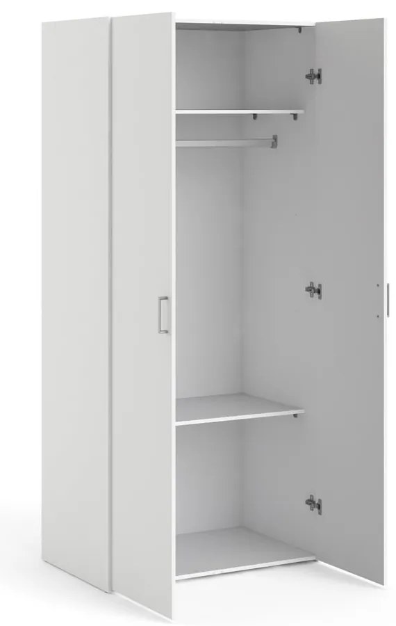 Fehér ruhásszekrény 78x175 cm Space – Tvilum