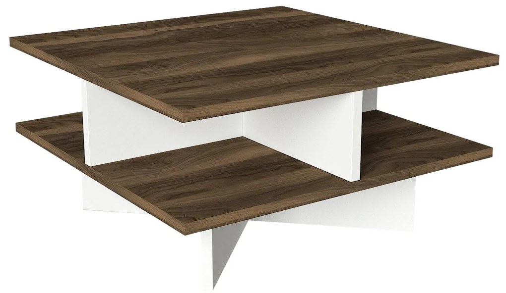 Dohányzóasztal Hamton - Walnut, White