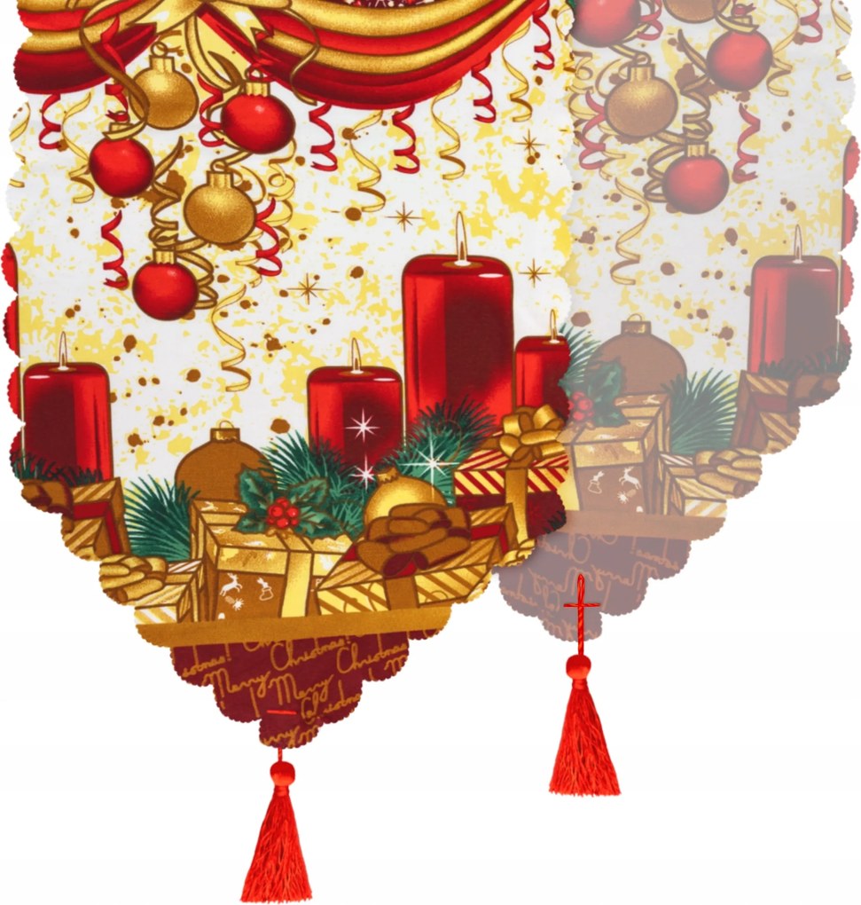 Karácsonyi Asztali Futópad Pad Dekoráció 34 x 150 cm Karácsony