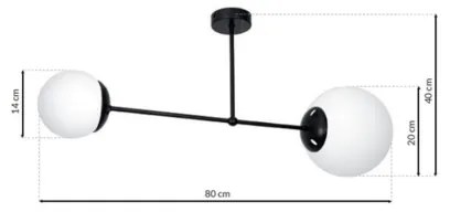 Csillár rúdon LIMA 2xE14/40W/230V