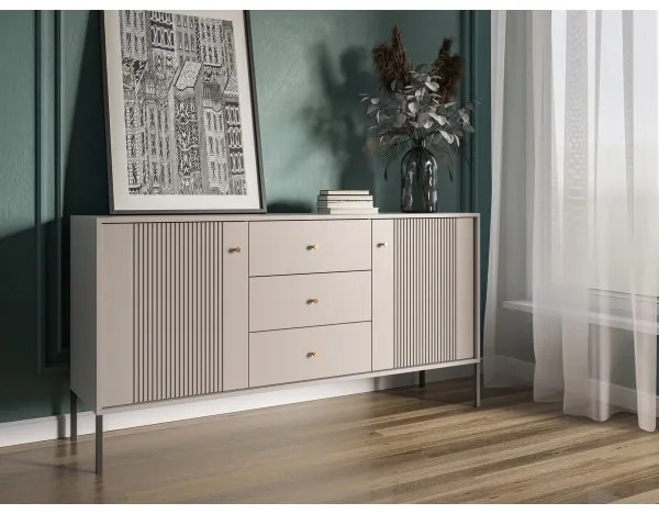Komód LUE bézs/fekete