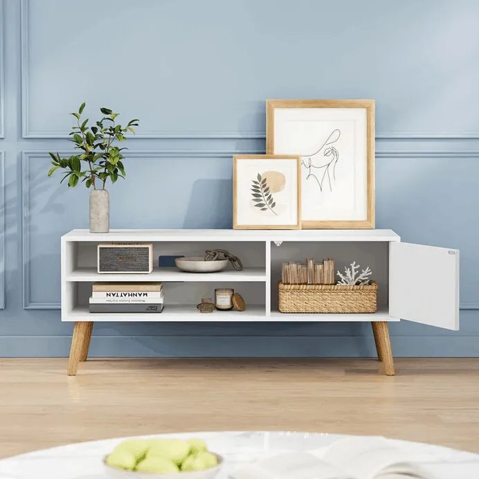 TV-állvány 120 × 40 × 49 cm, MDF, fehér AKF-E1146 WT