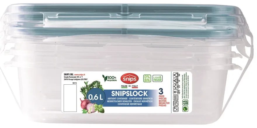Élelmiszertartó doboz szett 3 db-os Snipslock – Snips