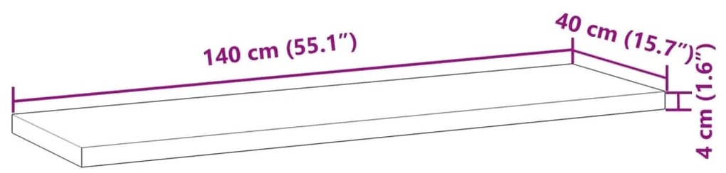 3 db kezeletlen tömör akácfa függőpolc 140 x 40 x 4 cm