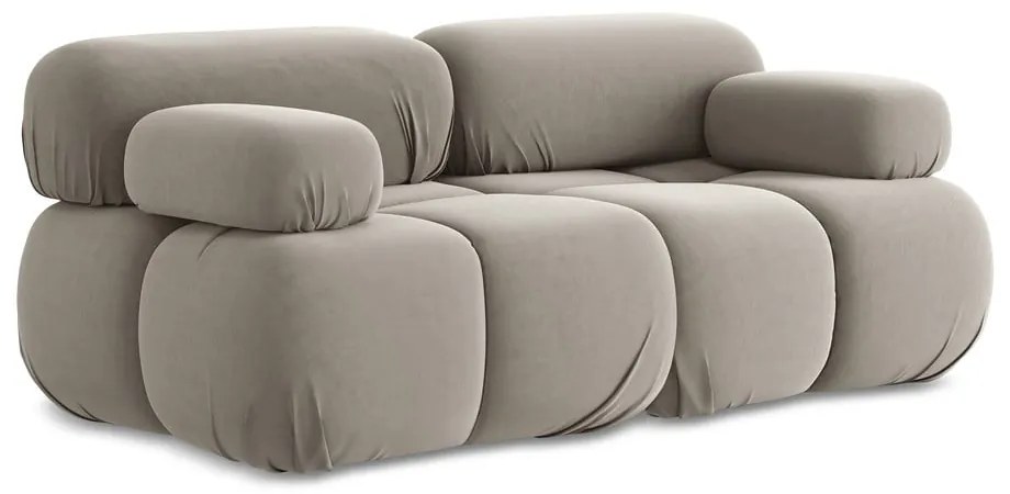 Bézs bársony moduláris kanapé 190 cm Lokua – Makamii