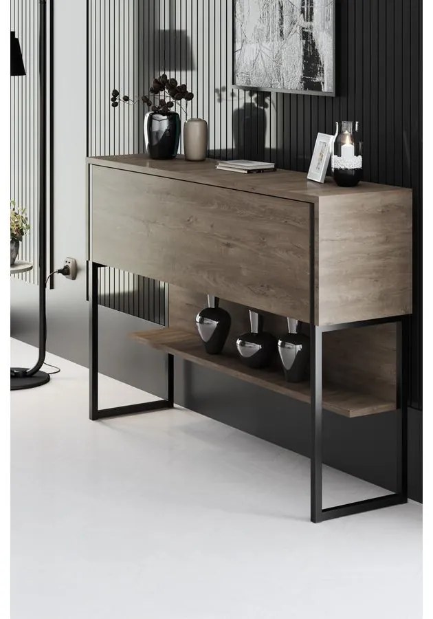Komód Luxe - Black, Walnut