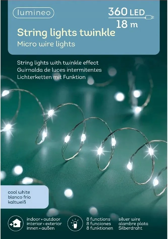 Kültéri lámpa micro 18m 360LED hideg fehér