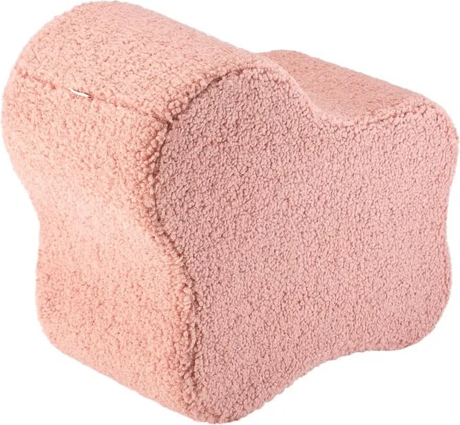 Rózsaszín buklé gyerek puff Cloud – Wigiwama