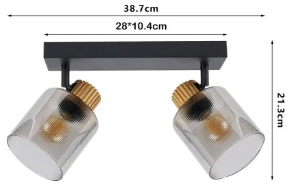 Brilagi - Spotlámpa HYGGE 3xE14/15W/230V fekete/füstszínű
