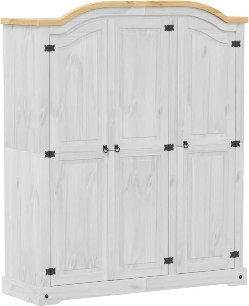 vidaXL fehér Corona tömör fenyőfa ruhásszekrény 151,5 x 52 x 186 cm