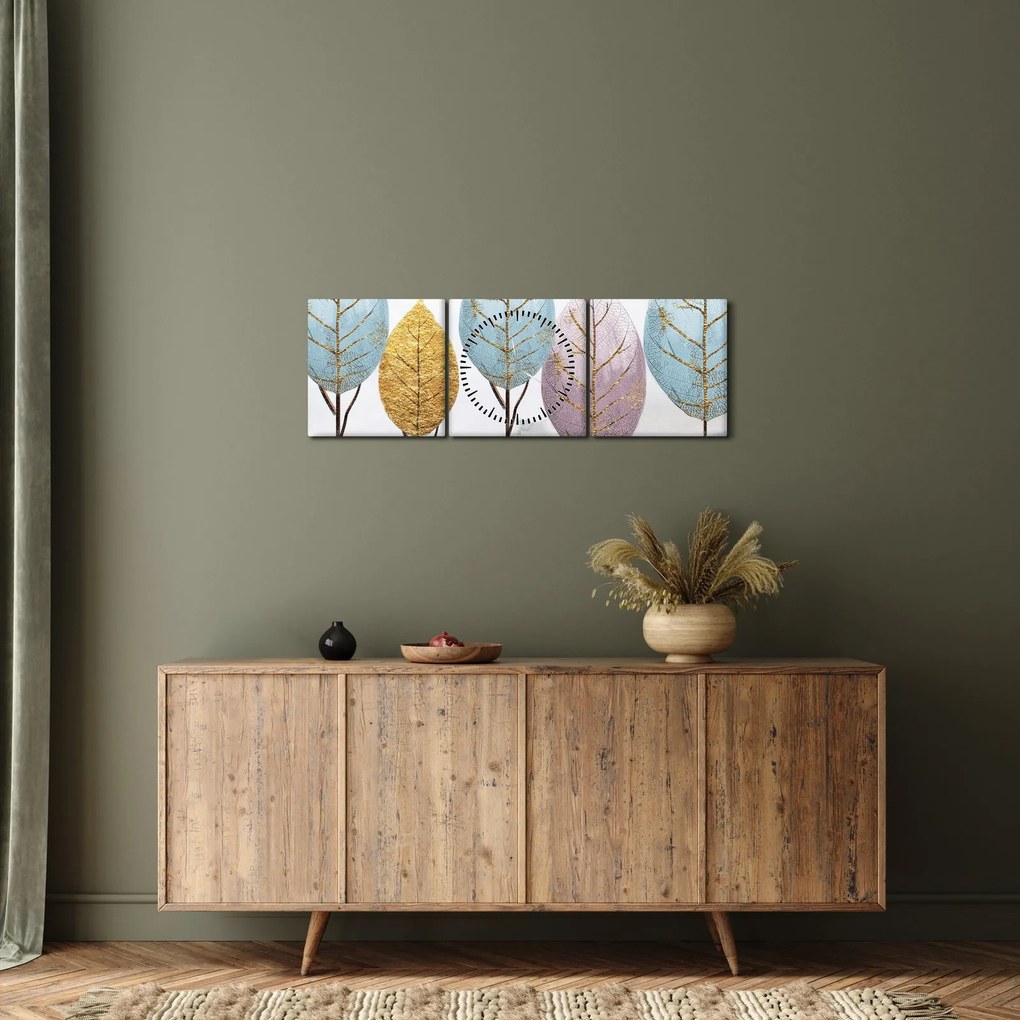 Kép - Dizájnos fák (órával) (90x30 cm)