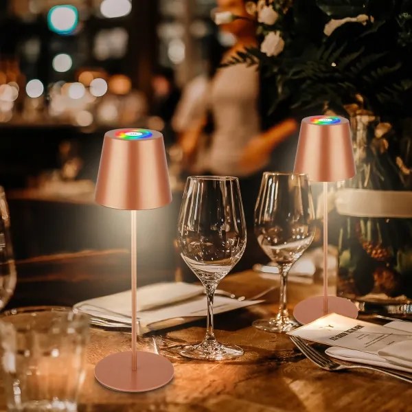 Briloner 7510013-LED RGB fényerőszabályozható CALIDA asztali lámpa 2,5W/5V IP44 1200mAh bronzszínű