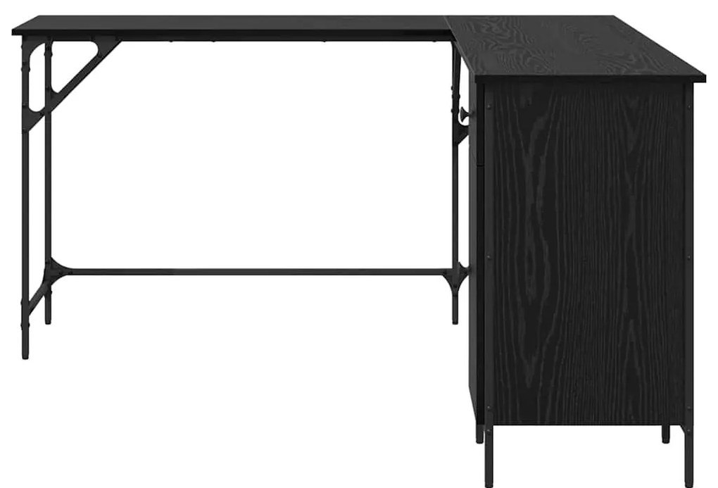 vidaXL Asztal Fekete tölgy 141 x 141 x 75 cm Faanyag