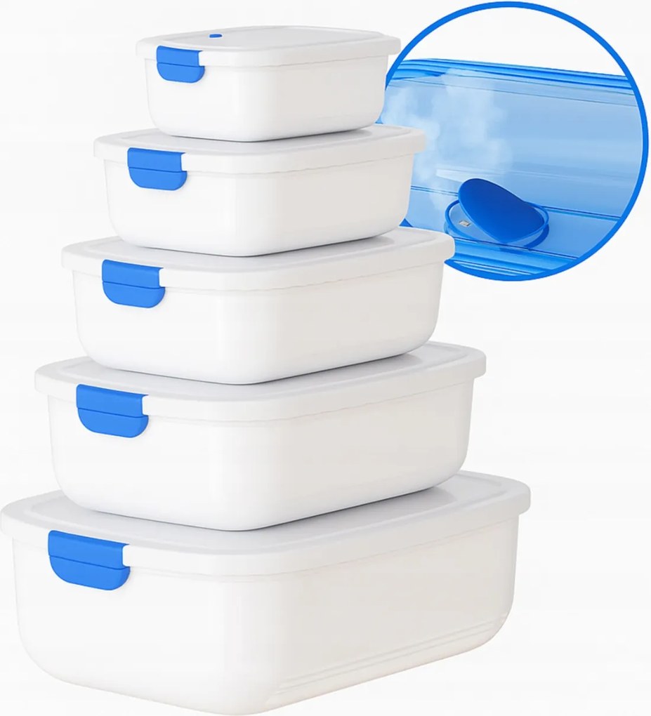 Ételtároló Doboz Uzsonnás Doboz Szett Reggeliző Mikró Fehér