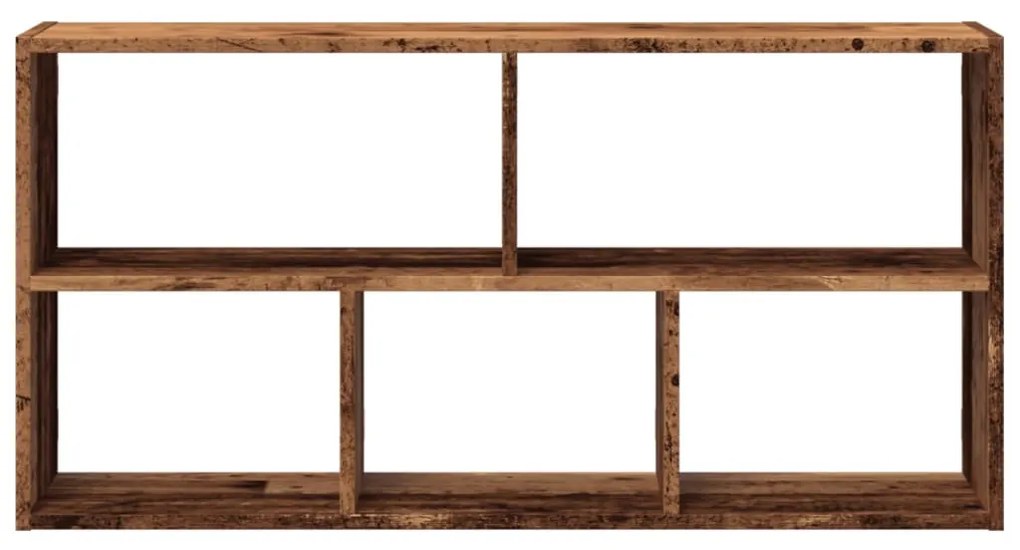 antik fa színű szerelt fa fali polc 100 x 25 x 50 cm