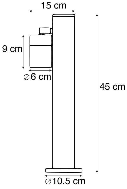 Kültéri lámpa fekete 45 cm állítható IP44 - Solo