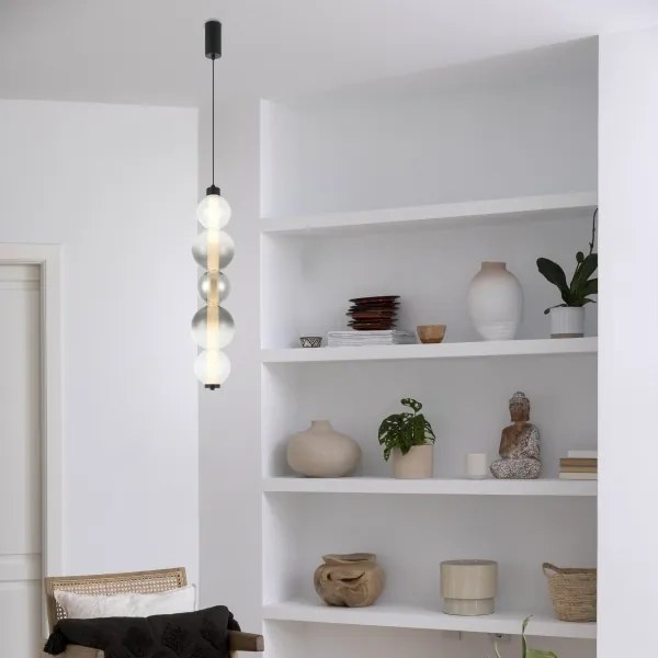 LED csillár kábelen LUMMI LED/19W/230V fekete/füstszínű