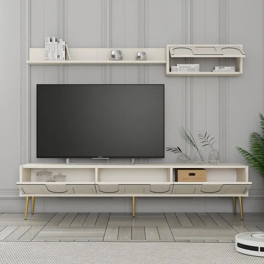 TV szekrény Lyon 2 - Krém, Arany