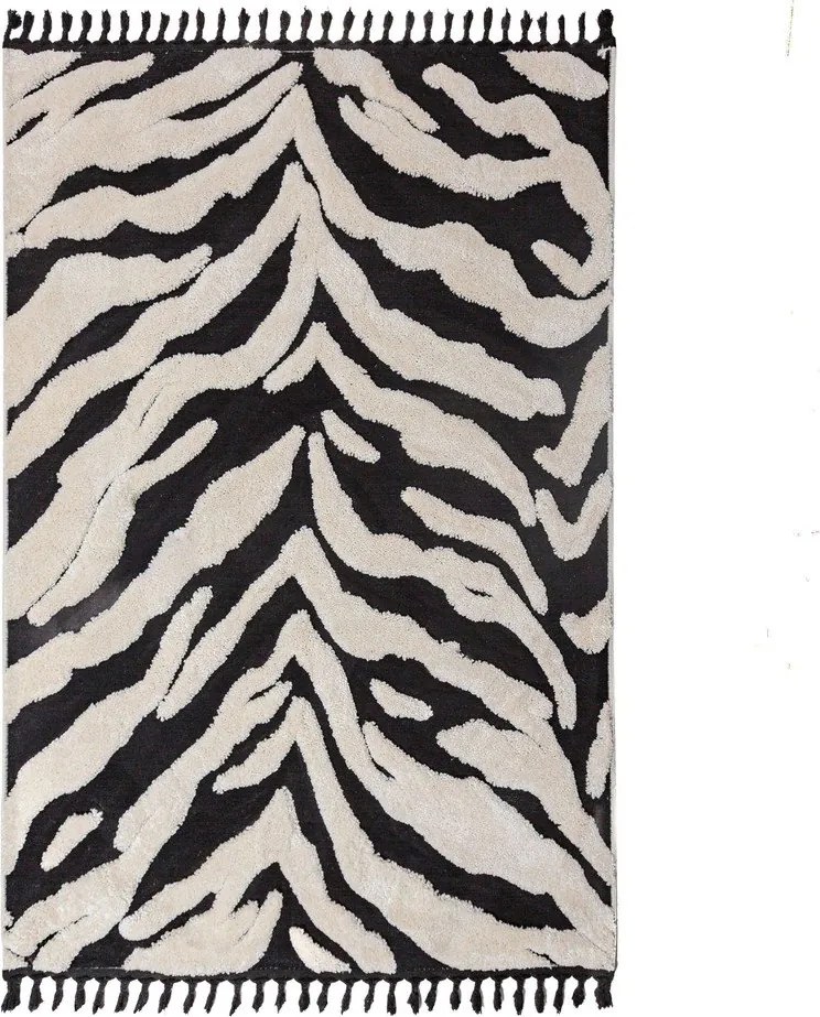 Fekete-fehér szőnyeg 200x300 cm Esra Zebra – Flair Rugs