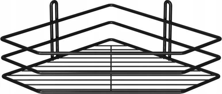Fürdőszobai akasztós sarok zuhanypolc fekete 23x9x34 cm Korona