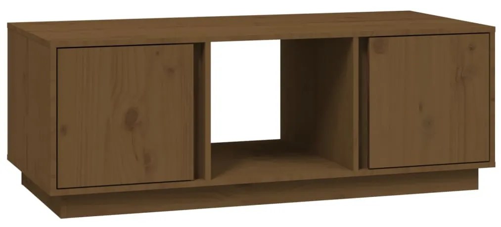 Mézbarna tömör fenyőfa dohányzóasztal 110 x 50 x 40 cm