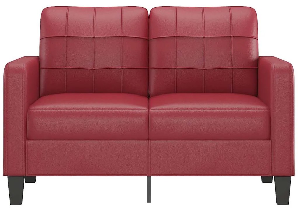 2 személyes bordó műbőr kanapé 120 cm