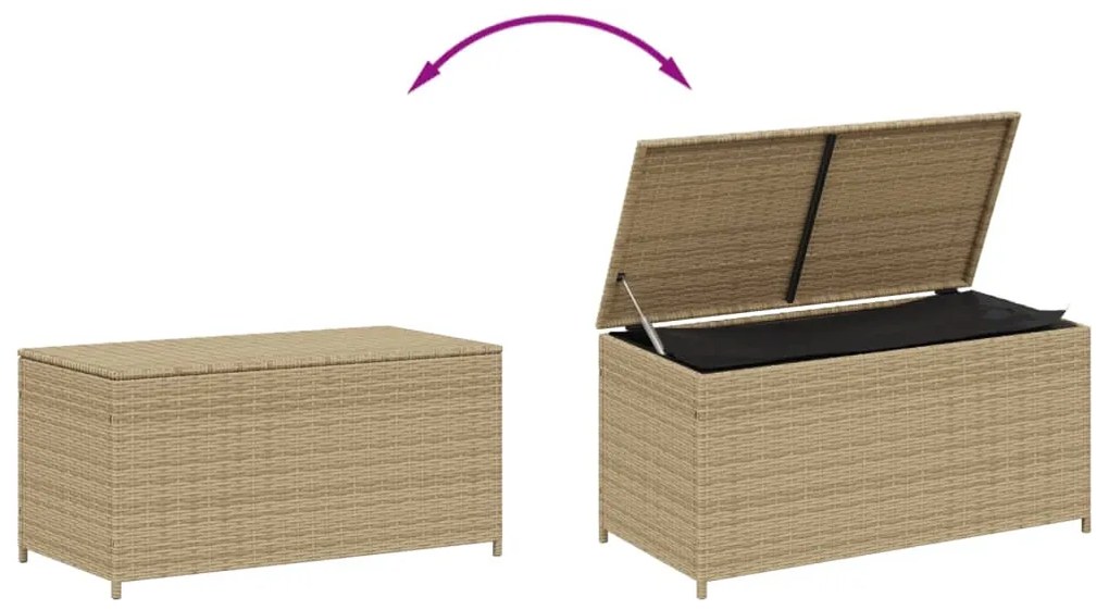 vegyes bézs polyrattan kerti tárolóláda 190 L