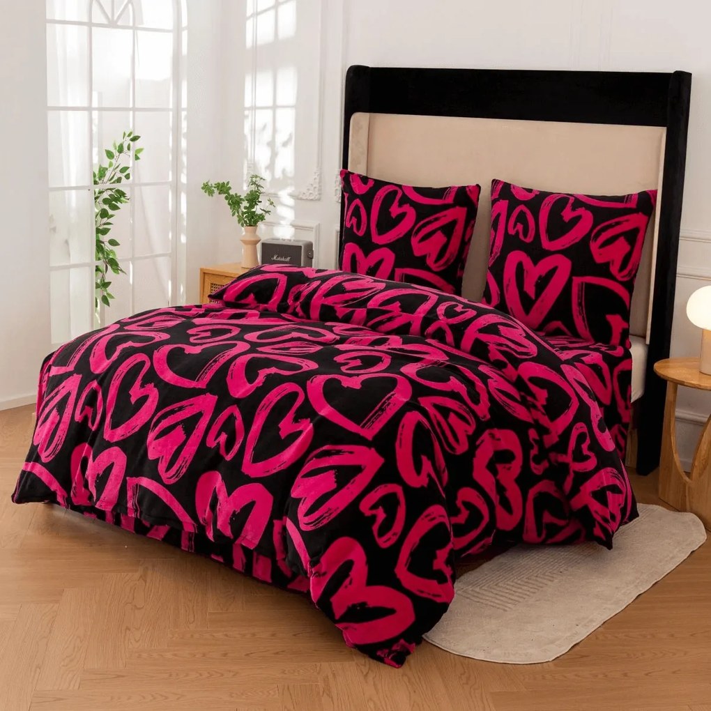 Mikroplüss ágyneműhuzat AMORYS rózsaszín Ágyneműhuzat mérete: 70 x 80 cm | 140 x 200 cm