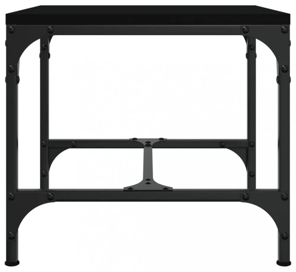 vidaXL fekete szerelt fa dohányzóasztal 50x50x35 cm