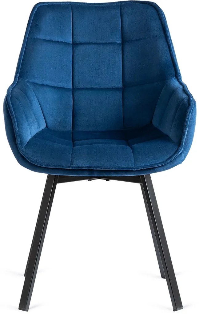 Krzesło Obrotowe LUNA Granatowe Welurowe