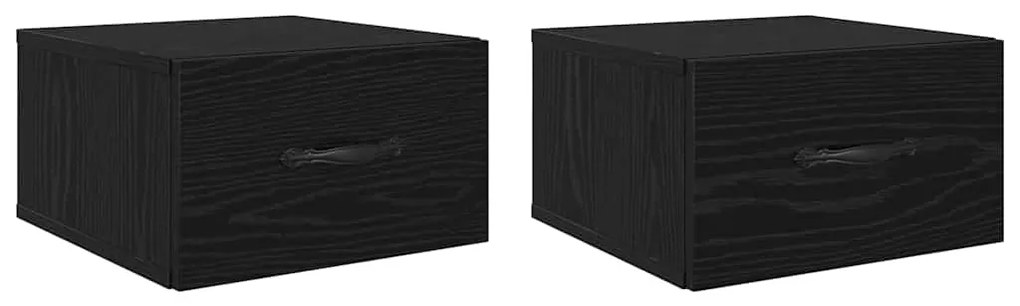 Éjjeliszekrény 2 pcs Musta tammi 35 x 35 x 20 cm Faanyag