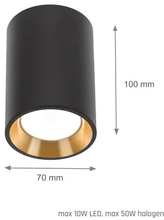 Spotlámpa CHLOE 1xGU10/35W/230V kerek fekete/arany