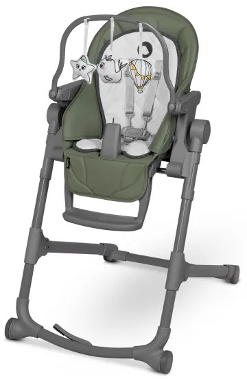 Lionelo - Gyerek etetőszék CORA PLUS Olíva zöld