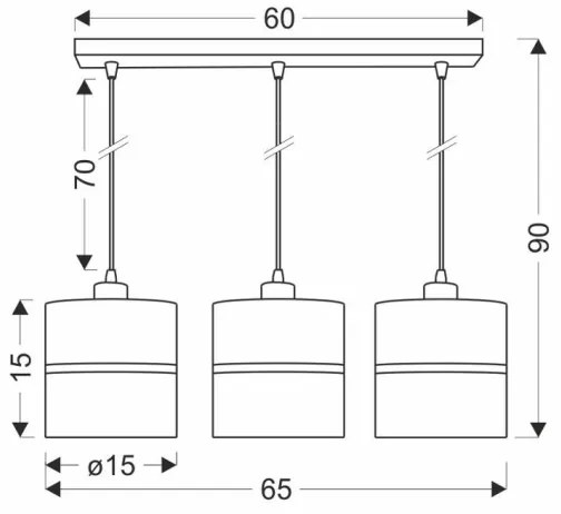 Csillár zsinóron ASSAM 3xE27/60W/230V fekete
