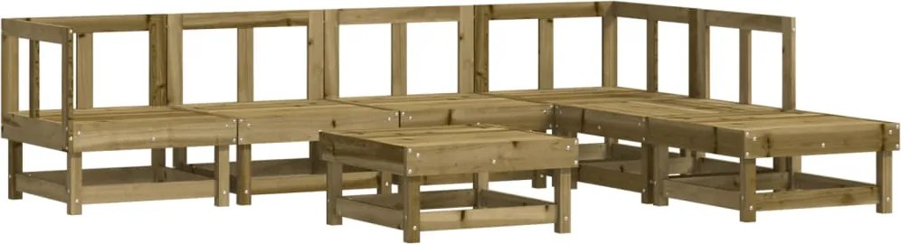 vidaXL 7 részes impregnált fenyőfa kerti ülőgarnitúra