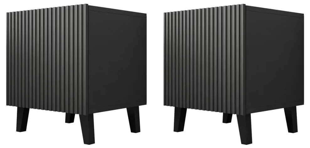 KÉSZLET 2x Éjjeliszekrény VAMOS 52x45 cm antracit