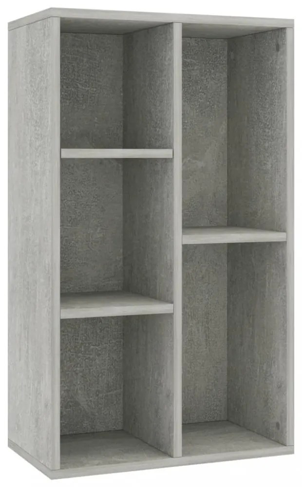 betonszürke szerelt fa könyv-/tálalószekrény 50 x 25 x 80 cm