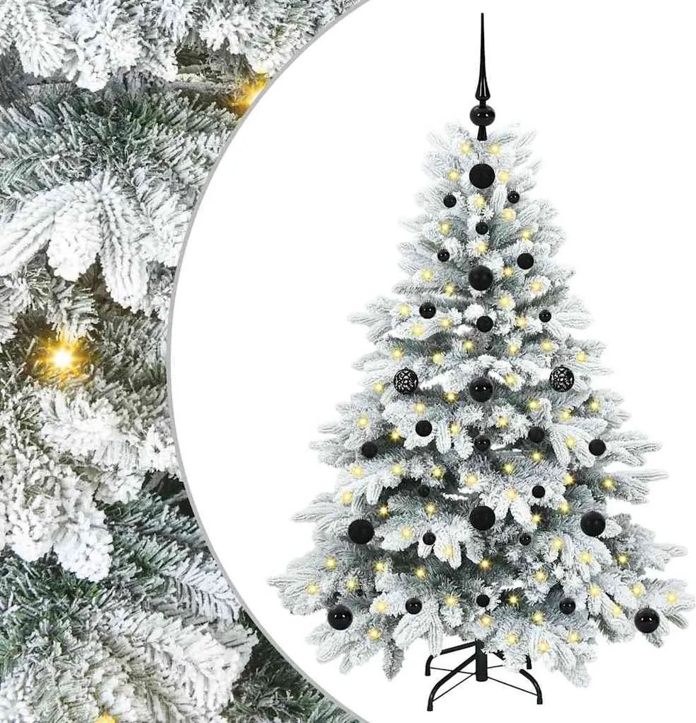 vidaXL Mű karácsonyfa 150 LED-del állvánnyal Fehér 120 cm PE és PVC