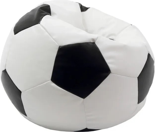 Baby Ball babzsákfotel - műbőr - fehér/fekete - 70 liter