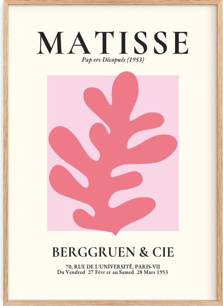 Poszter 50x70 Henri Matisse Rózsaszín organikus forma Berggruen 1953 Papír