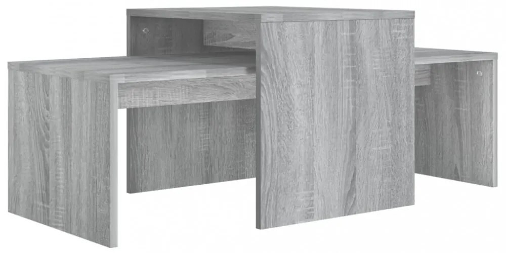 szürke sonoma színű szerelt fa dohányzóasztalszett 100x48x40 cm