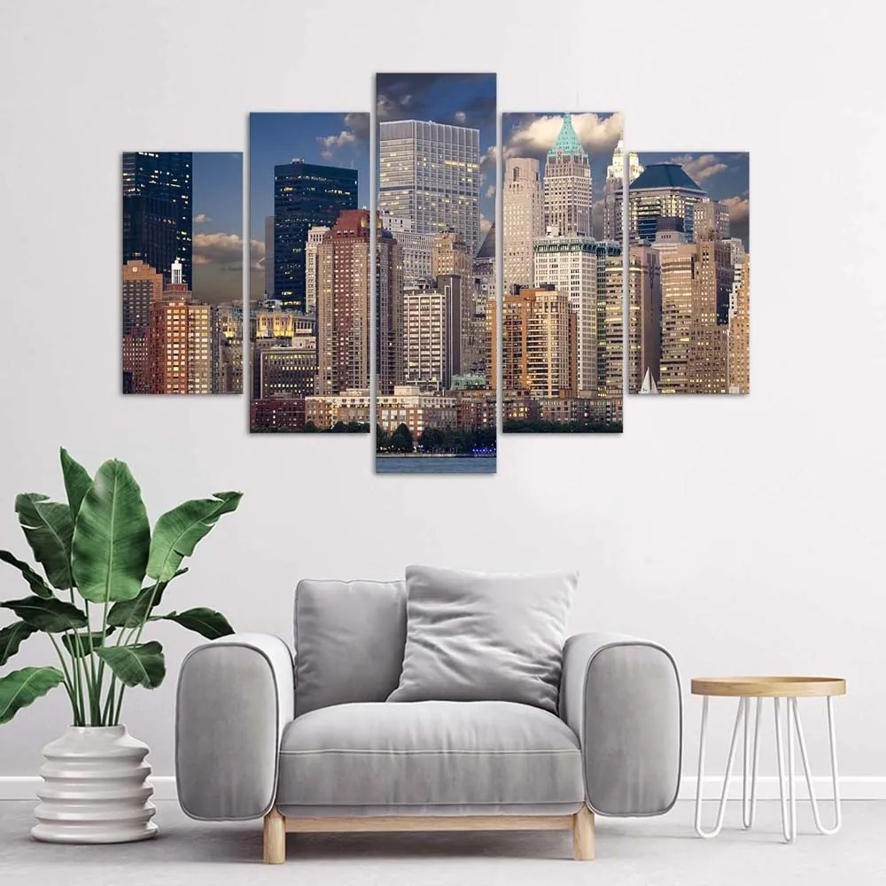 Gario Vászonkép New Yorki felhőkarcolók - 5 részes Méret: 150 x 100 cm