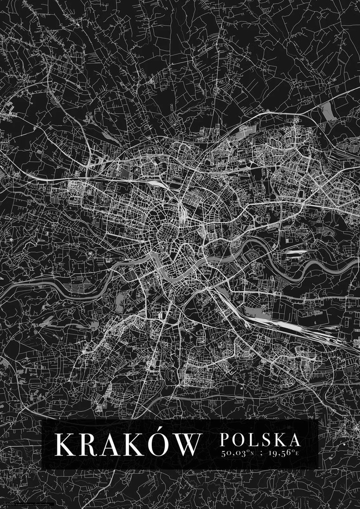 Krakkó Várostérkép poszter A3 29,7x42 cm