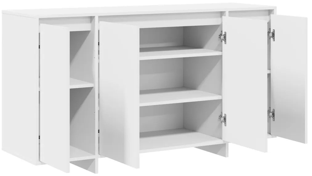 Fehér Oldalszekrény Fehér Fa 135 x 41 x 75 cm Fehér Oldalszekrény