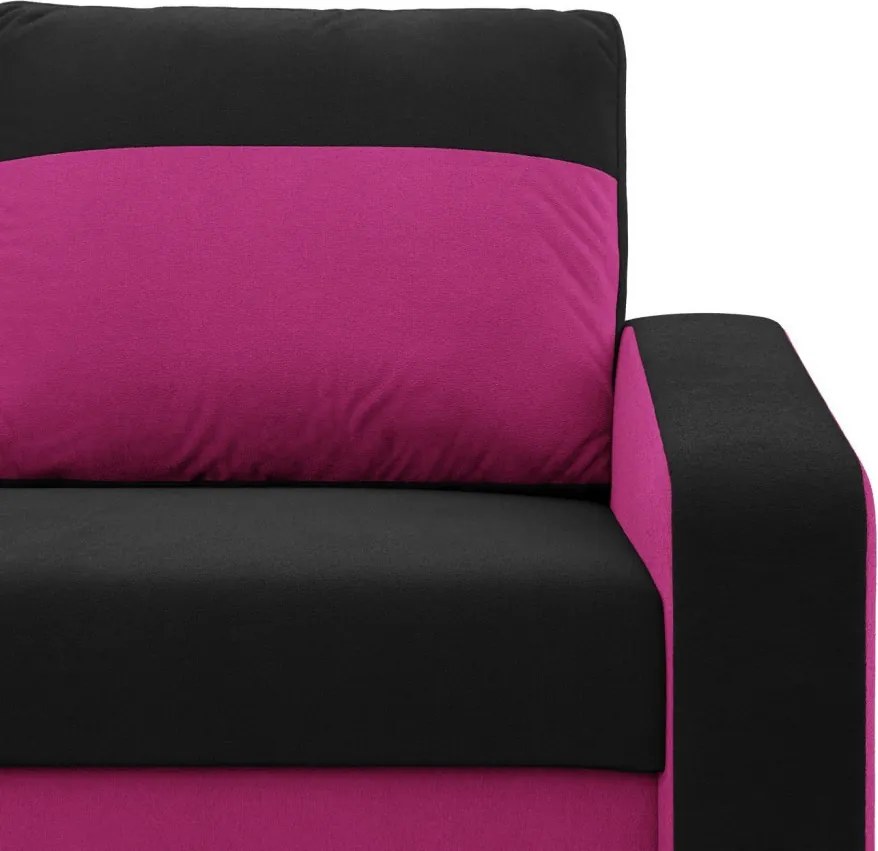 Hewlet fotel, szövet anyag, hab töltet, fekete - rózsaszín