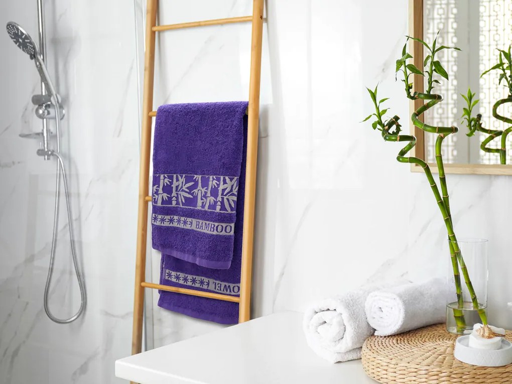 Bambusz törölköző BAMBOO 50x90 cm lila, 70% bambuszszál | 30% pamut