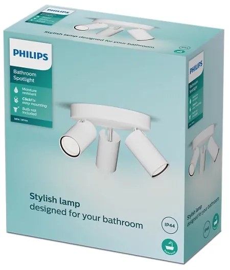 Philips - Fürdőszobai spotlámpa IDRIS 3xGU10/5W/230V IP44 fehér