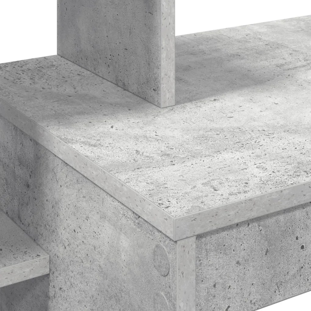 Asztal polcokkal Beton szürke 100 x 40 x 90 cm Faanyag