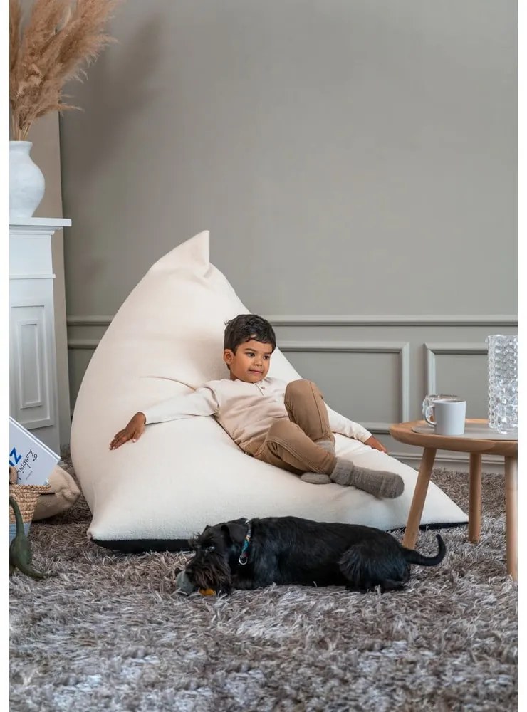 Krémszínű buklé babzsákfotel Razzmatazz – SLOWDOWN